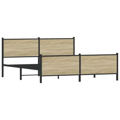 Produktbild von vidaXL Metallbett ohne Matratze Sonoma-Eiche 200x200 cm