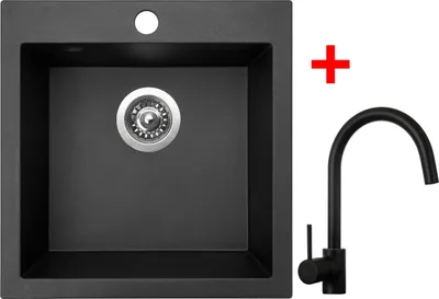 Obrázek produktu pro Sinks VIVA 455 Metalblack + Vitalia černá matná