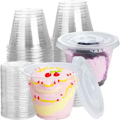 Produktbild von Dessertbecher mit Deckel 50 Stück, 280 ml, für Party
