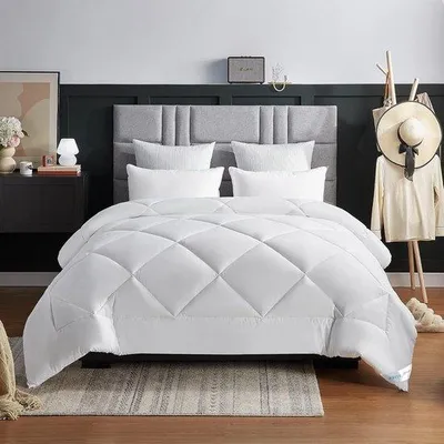 Produktbild von Famanu Mikrofaser-Decke 200 x 200 cm, 450 g/m², dick und warm, geeignet für 2 Personen – Weiß