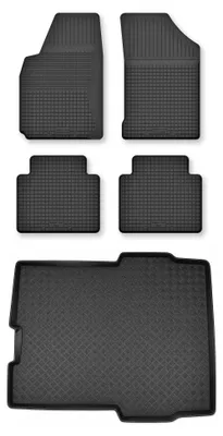 Image de Tapis de sol en caoutchouc pour Renault Kangoo I 1997-2008 (2 places) – 3 pièces, noirs, semi-universel, adapté
