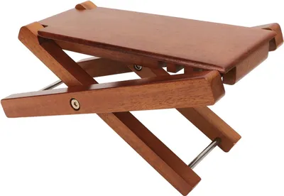 Produktbild von Verstellbare Höhe Gitarrenfußbank - Starke Unterstützung - Eleganter Stil - Premium Holz - Musiker - Klassische Gitarrenfußstütze