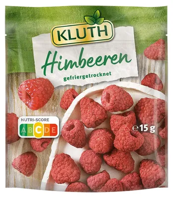 Immagine prodotto di Lamponi Kluth liofilizzati perfetti per yogurt e muesli 15g