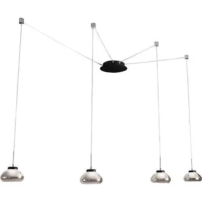 Immagine prodotto di Lampadario a sospensione Arabella a Led in metallo e vetro soffiato fumè 3547-49-126 Fabas Luce