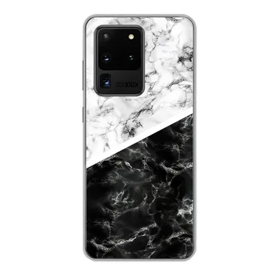 Produktbild von MuchoWow® Handyhülle Schutzhülle Hülle für Samsung Galaxy S20 Ultra Marmor - Chic - Collage Silikon Softcase Handy Hülle - Karteninhaber