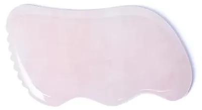 Immagine prodotto di Onda di pietra per massaggio Gua Sha al quarzo rosa - set da 2 pezzi - 84 g; 9 cm
