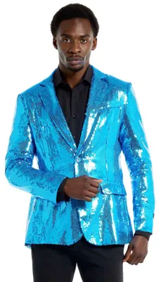 Produktbild von Glitzerjacke blau Größe: L