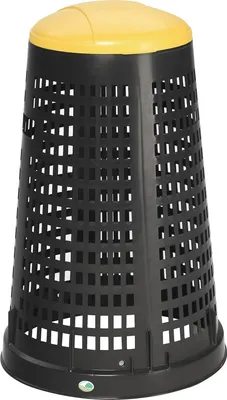 Produktbild von Korbständer D525xH880mmPP schwarz Deckel gelb f.120l Säcke