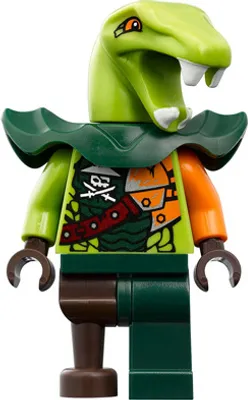 A LEGO minifigure of a snake-like character.