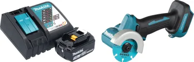 Obrázok produktu pre Akumulátorová uhlová brúska Makita DMC 300 RF1 18 V 76 mm bez kefiek + 1x akumulátor 3,0 Ah + nabíjačka