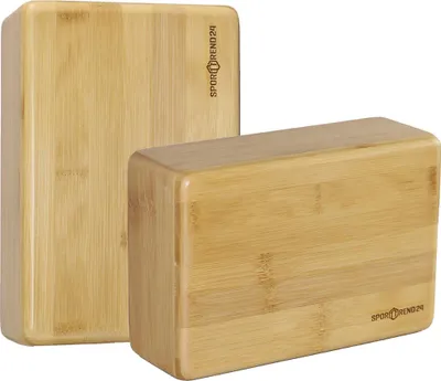 Produktbild von 2er Set Yoga Blöcke aus Bambus, 23x15x8cm, abwischbare Oberfläche, für Yoga & Pilates