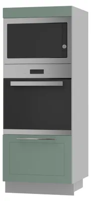 Produktbild von Backofenschrank KVANTUM Teilauszug 60cm Korpus- & Frontfarbe wählbar (Q-D5AM/60/154),mint matt,grau
