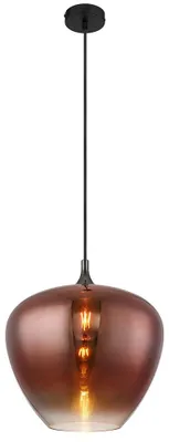 Produktbild von LED Hängeleuchte, Metall, Glas, Schwarz matt, 1x E27, H 120 cm