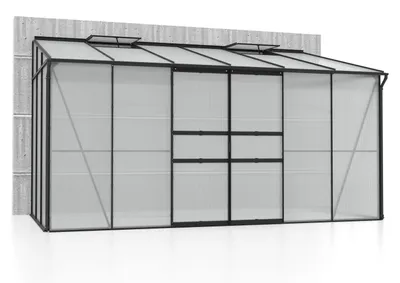 Produktbild von Vitavia Anlehn-Gewächshaus "Osiris 7800" schwarz 7,8 m² 4 mm HKP