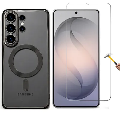 Produktbild von 2in1 Schutzglas + Schutzhülle für Samsung Galaxy S26 Ultra mit Kameraschutz Magnetisch für MagSafe  Panzerglas Hülle Cover Silikonhülle S26Ultra Schwarz