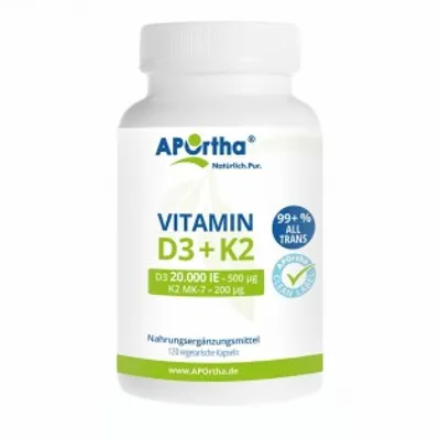 Produktbild von Vitamin D3 20.000 I.E.+K2 200 μg m.Quinoaplv.Kaps. 120 St