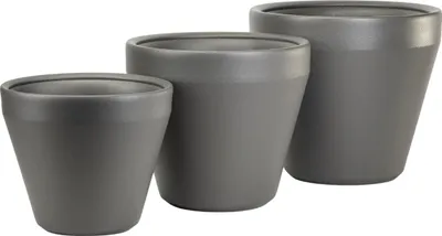 Immagine prodotto di HowHomely | Vasi da fiori - Vasi per piante - Grigi - Set da 3 - Coprivasi - Vasi da esterno - Decorativi