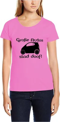 Produktbild von Touchlines Damen T-Shirt Große Autos Sind Doof, Pink Rosa, M