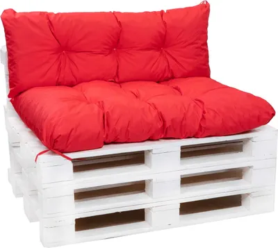 Produktbild von Palettenkissen Set Rot – Sitzkissen 120×50 cm & Rückenlehne 120×40 cm für Palettensofa, Terrasse und Gartenlounge