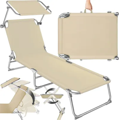 Produktbild von Gartenliege 4-stufig mit Kopfpolster - beige