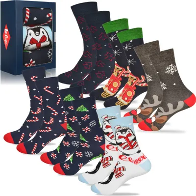 Obrázek produktu pro Lee Cooper Dámské Vánoční Teplé Dlouhé Ponožky 6 Párů Velikost 39–42