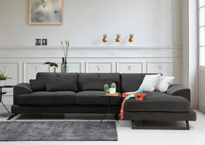 Obrázek produktu pro Hanah Home, Frido- ARE1102, antracit, rozkládací pohovka, rám: Buk / dřevotřísková deska
