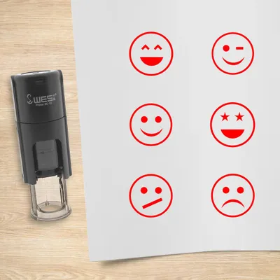 Immagine prodotto di Set di timbri CombiCraft Smiley rosso con 6 timbri