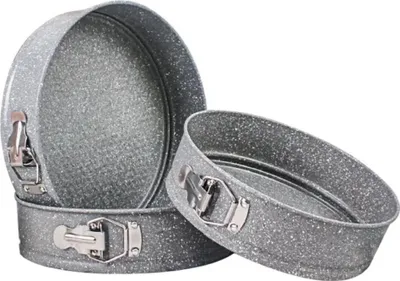 Obrázek produktu pro 3 ks. Nerezová forma na pečení ø24-26-28 cm na koláče a dorty - nepřilnavý povrch