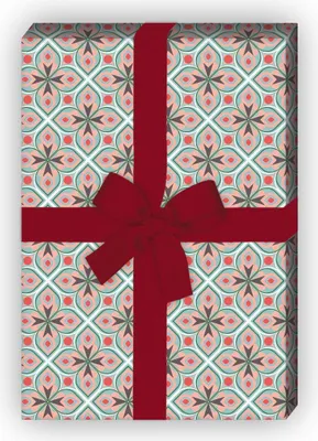 Produktbild von Kaleidoskop Geschenkpapier Set mit grafischem Muster, rosa - G8459, 32 x 48cm