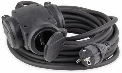 Immagine prodotto di AS Schwabe prolunga di contatto di terra in gomma a 3 vie, 0,3 m, 3x1,5 mm², nero