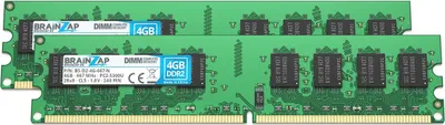 Obrázek produktu pro BRAINZAP 8GB DDR2 RAM DIMM PC2-5300U 2Rx8 667 MHz 1,8V CL5 Paměť pro počítače (2x 4GB)