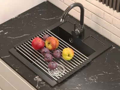 Produktbild von Sinkwell Spüle Spüle Schwarz Granit Standing Kitchen Battery Best