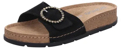 Produktbild von Rohde Damen Pantolette aus Leder mit Schnalle und Strassbesatz D.Soave 5415, Größe:42 EU, Farbe:Schwarz