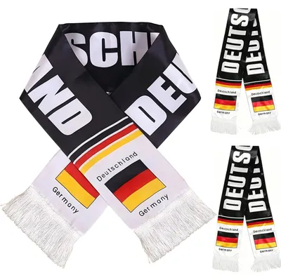 Produktbild von Fanutschals-Set aus 2 Stück für die WM 2026 in Schwarz, Rot und Gold