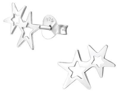 Produktbild von Ohrstecker Sterne: Ohrringe Silber 925