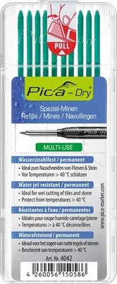 Produktbild von Pica Dry Ersatzminen Etui, wasserstrahlfest, 10 Minen grün