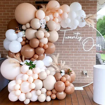 Produktbild von Ballongirlande Set 106 Teile Beige Weiß für Party & Hochzeit