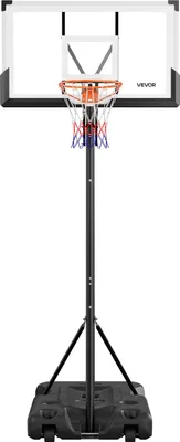 Immagine prodotto di VEVOR supporto portatile per pallacanestro max. 3,05 m canestro regolabile in altezza (design ascensore), sistema di pallacanestro con ruote e tabellone in PC da 1371,6 mm, sistema di canestri con tabellone per terrazze