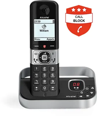Image de Téléphone sans fils noir avec répondeur - Alcatel - F890VOICENOIR -