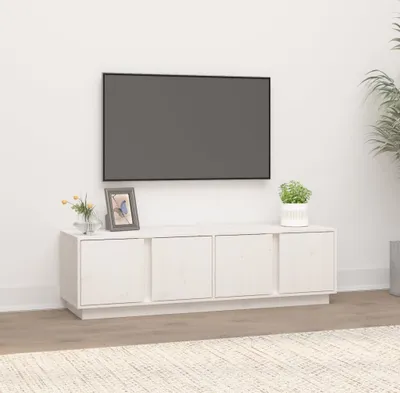 Produktbild von The Living Store TV-Schrank Weiß 140x40x40 cm Massivholz Kiefer
