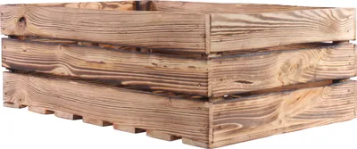 A wooden crate on a white background.