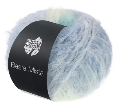 Produktbild von Lana Grossa - Basta Mista 0116 rohweiß hellgrau graublau weißgrün türkis minttürkis