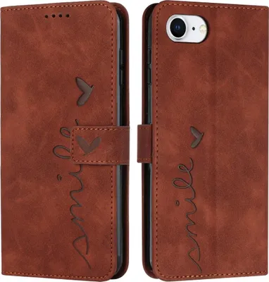 Produktbild von iPhone 16e / 17e Hülle - Coverup Smile Klapphülle - Braun