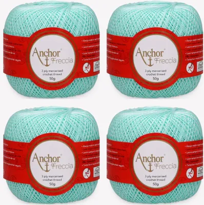 Produktbild von 4x Anchor Freccia 12 – Baumwollgarn zum Häkeln und für Spitzen (Farbe 00385)