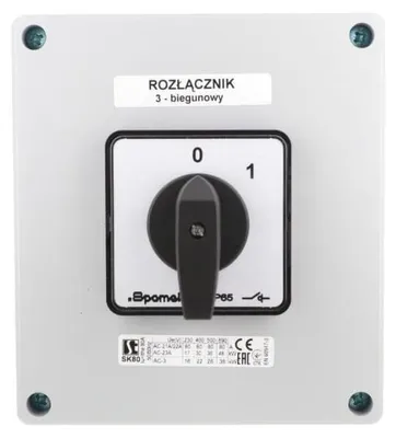 Productafbeelding van Nockenschakelaar 80A, 0-1, 3-polig, in behuizing OB17, type SK80-2.8211/OB17