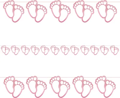 Produktbild von Oblique Unique Füßchen Girlande Konfetti Banner Tischdeko für Baby Shower Party Geburt Taufe Mädchen - rosa