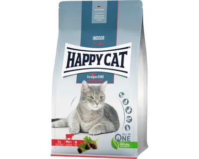 Image de Happy Cat Indoor croquettes Adult Bœuf Préalpes 300g