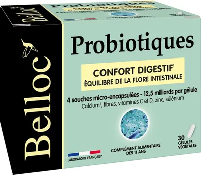 Obrázok produktu pre Výživový doplnok na podporu trávenia Belloc Probiotiques,30 kapsúl