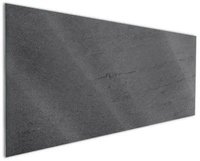Produktbild von Wallario Küchenrückwand aus Glas, Größe: 125 x 50 cm, Motiv: Schwarze Schiefertafel Optik - Steintafel | Spritzschutz | abwischbar | pflegeleicht | in