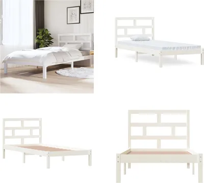 Obrázok produktu pre vidaXL Posteľ z masívu biela borovica 90x200 cm - Rám postele - Posteľ - Drevený rám postele